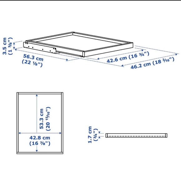IKEA KOMPLEMENT Pullout tray 802.463.62 black-brown 19 5/8x22 7/8” for PAX frame - Picture 2 of 2